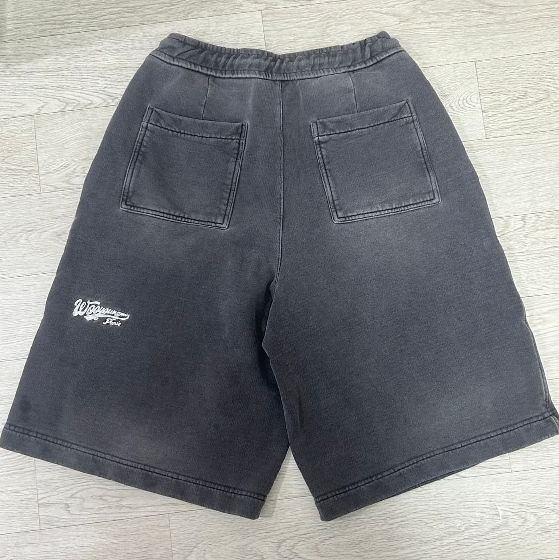 우영미 다크 그레이 원턱 코튼 쇼츠 상품이미지3