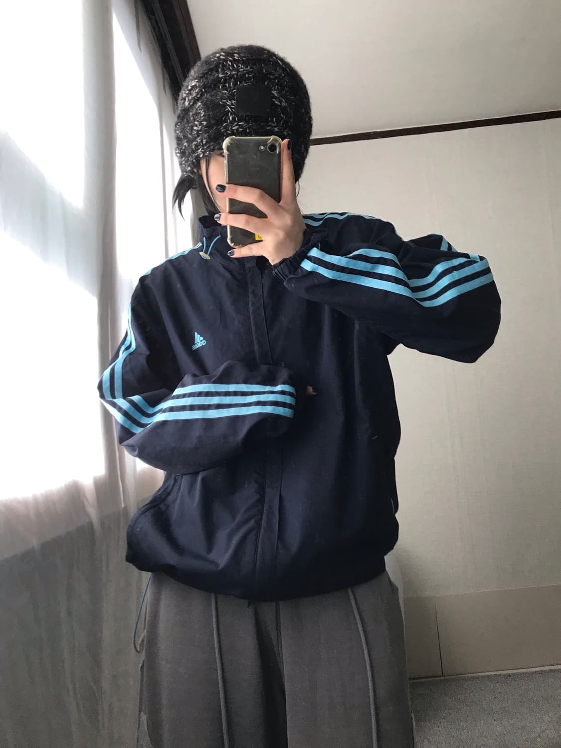 아디다스 네이비 연하늘 바람막이 상품이미지2