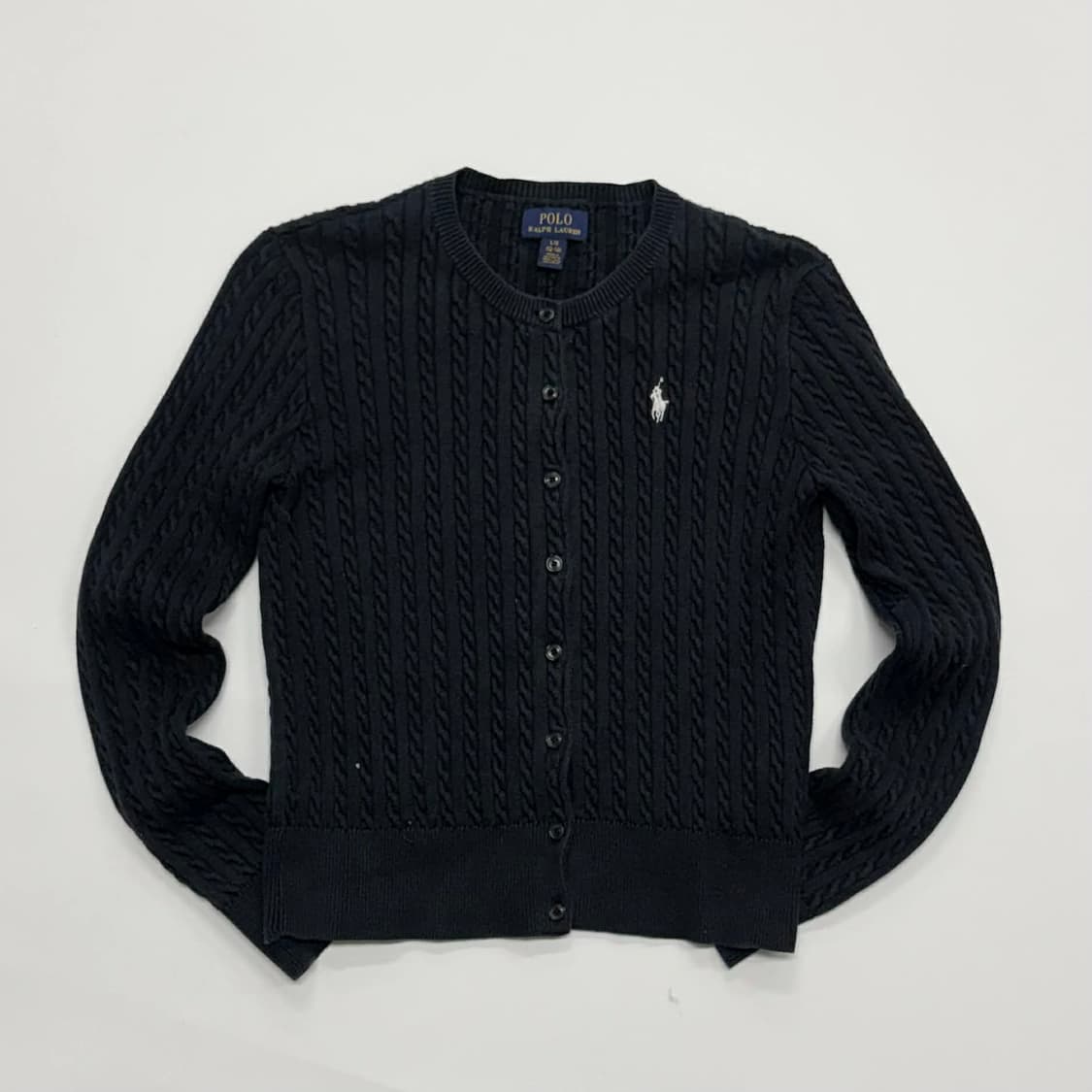 폴로 랄프로렌 블랙 케이블 니트 가디건(L) 상품이미지2
