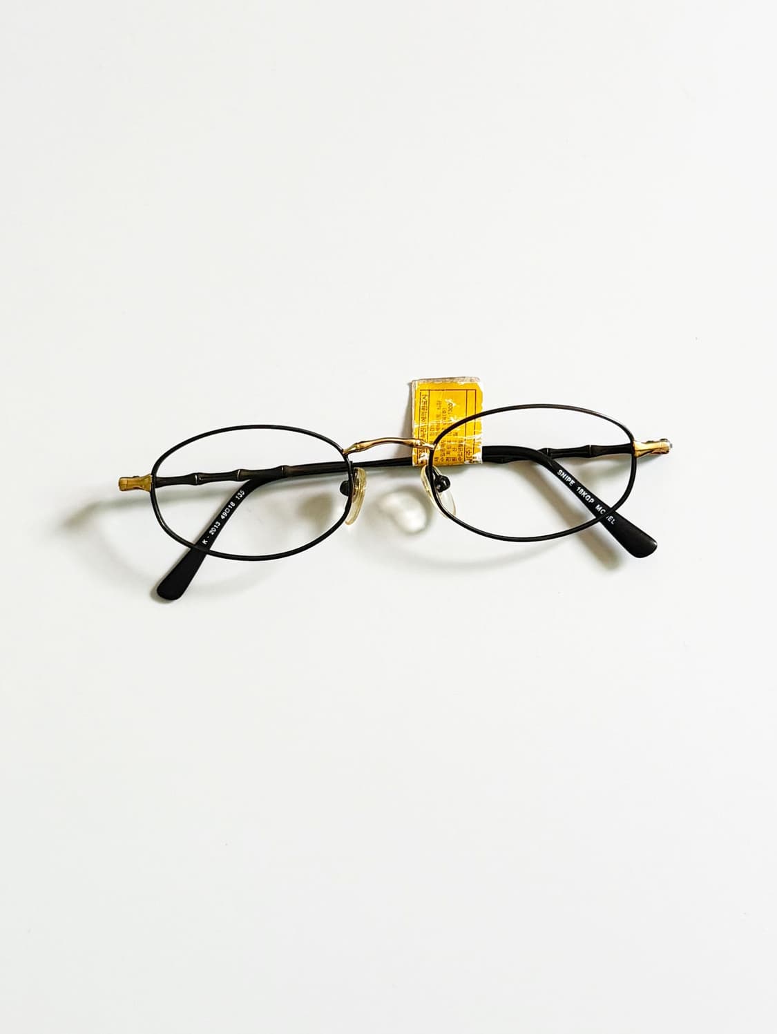 일본제 SNIPE 슬림 오벌 블랙 골드 메탈 빈티지 안경 상품이미지1