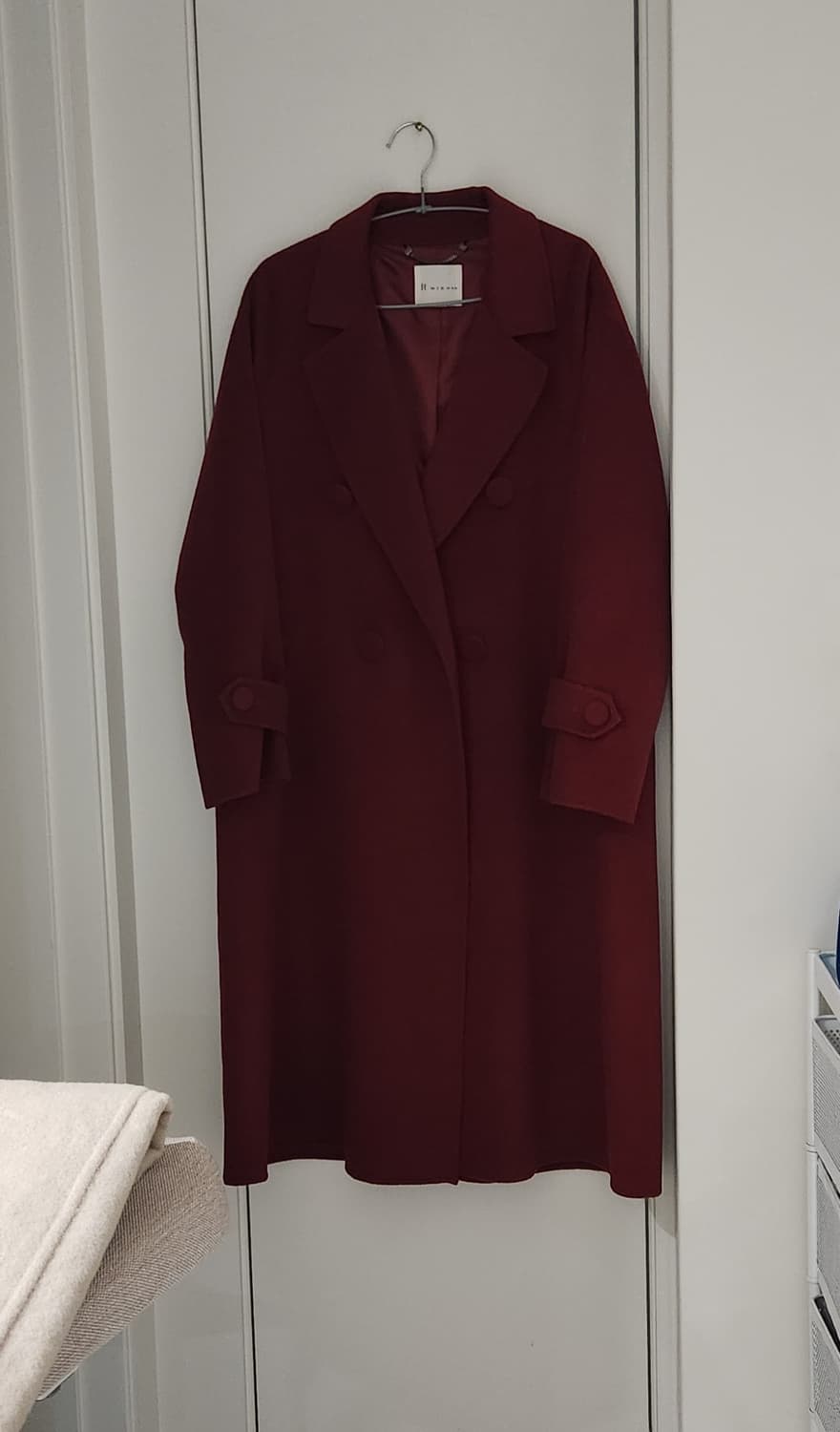 잇미샤 울캐시미어 버건디 더블롱코트 상품이미지3