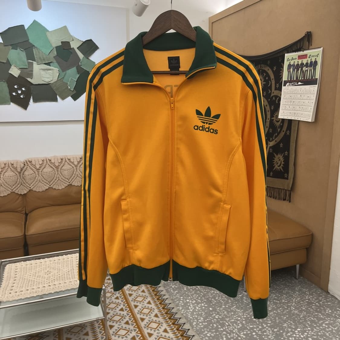 아디다스 흑탭 오스트리아 레트로 그린오렌지 져지 집업 105 C10935 상품이미지3