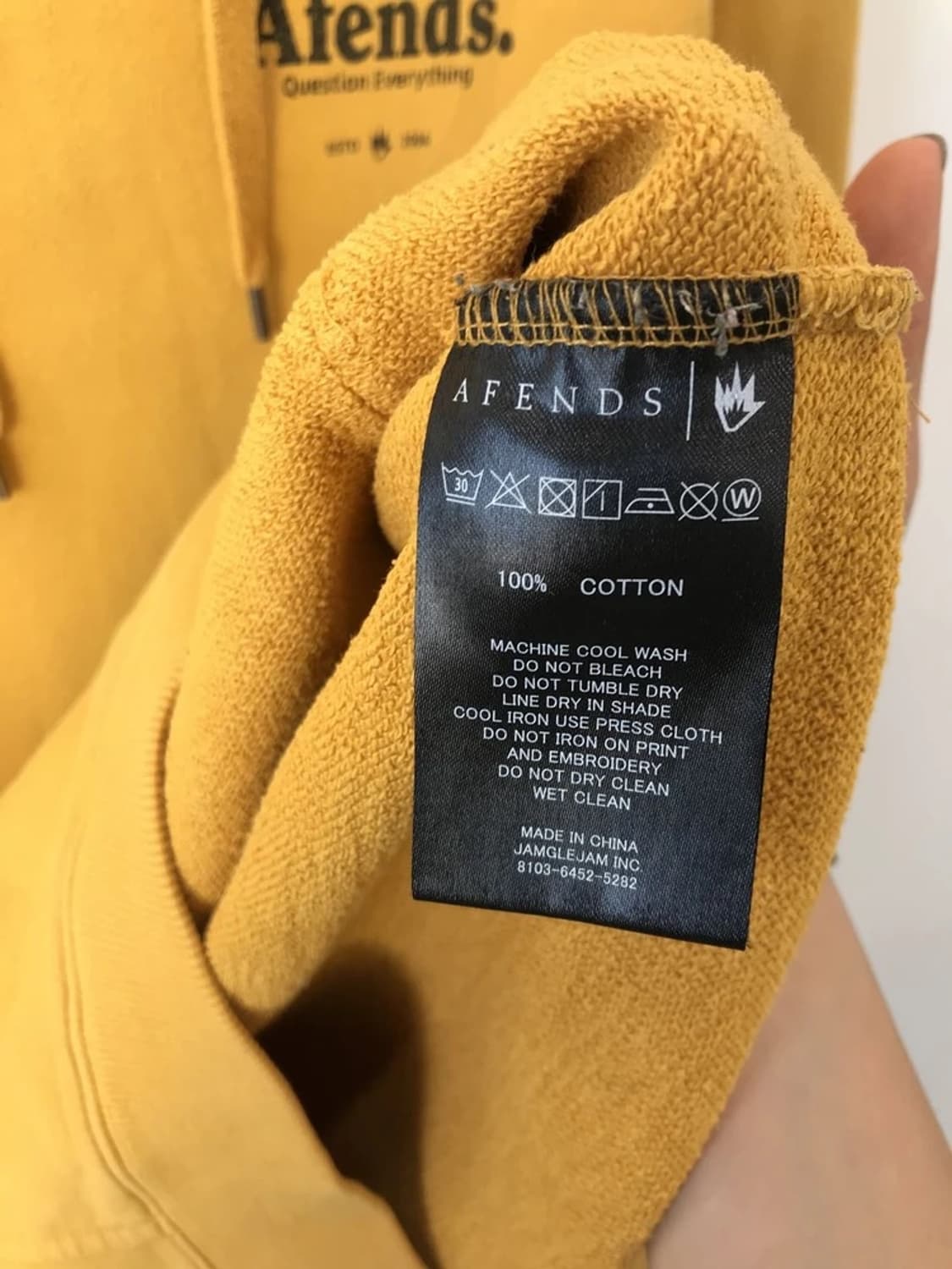 Afends Question Logo Mustard Hoodie 상품이미지8