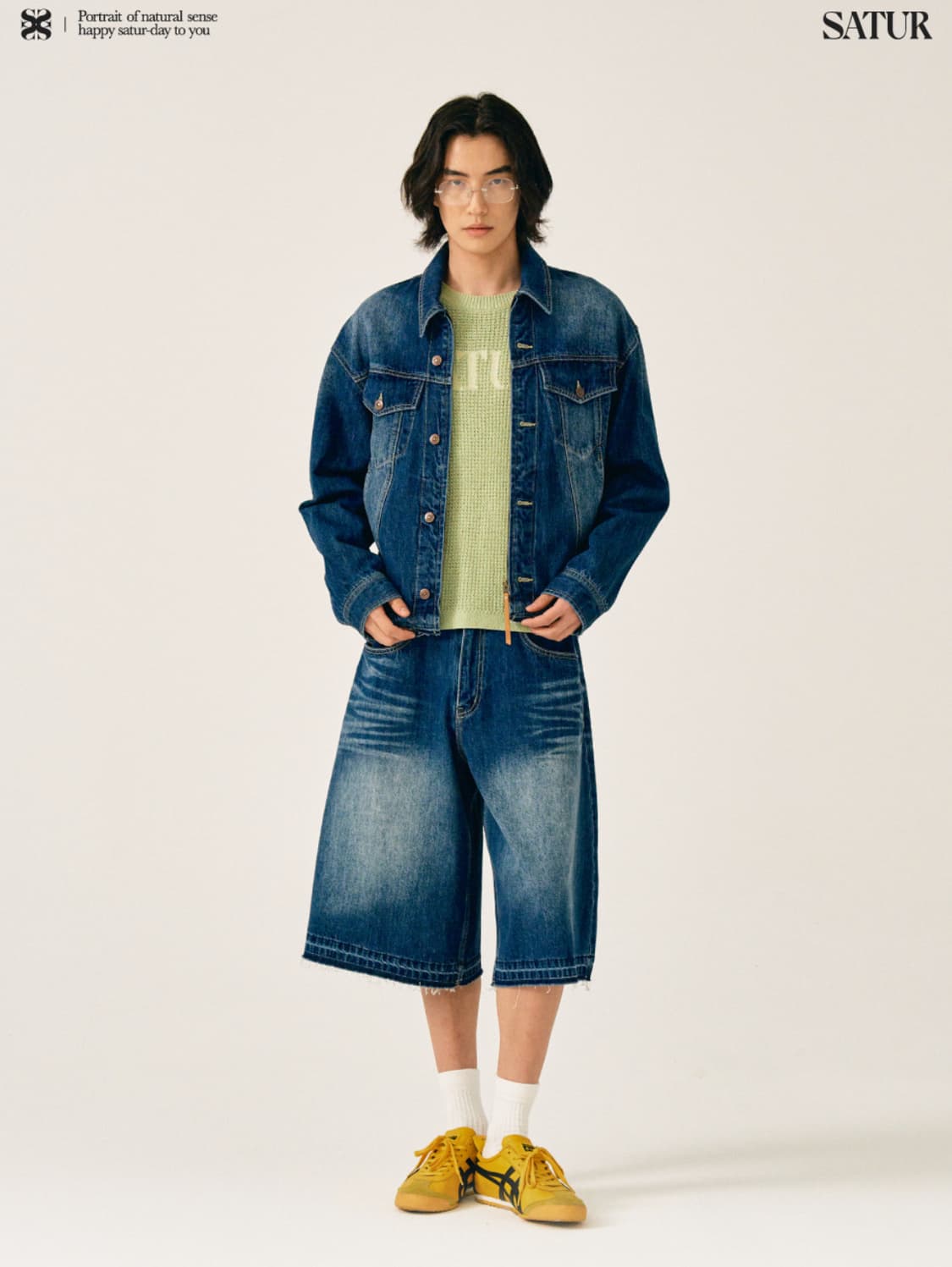 (새상품) 세터 가봉 데님 버뮤다 팬츠 인디고 블루 L  상품이미지4