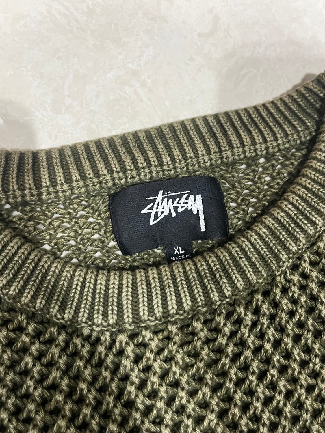 스투시 피그먼트 다이드 루즈 게이지 니트 xl 상품이미지3