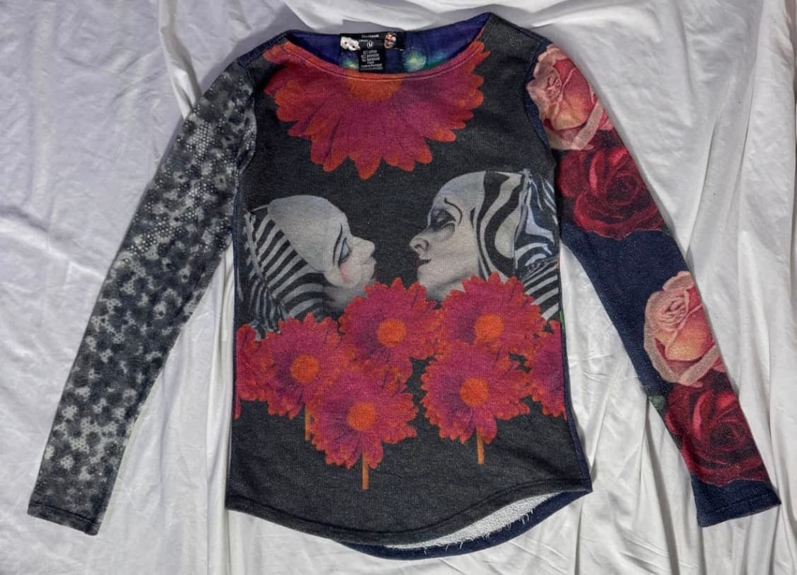 데시구알 Desigual 마임 플라워 프린팅 롱슬리브 상품이미지1