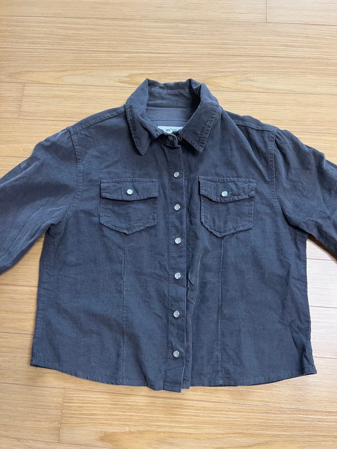 애즈온 제니스 코듀로이 셔츠 챠콜 상품이미지3