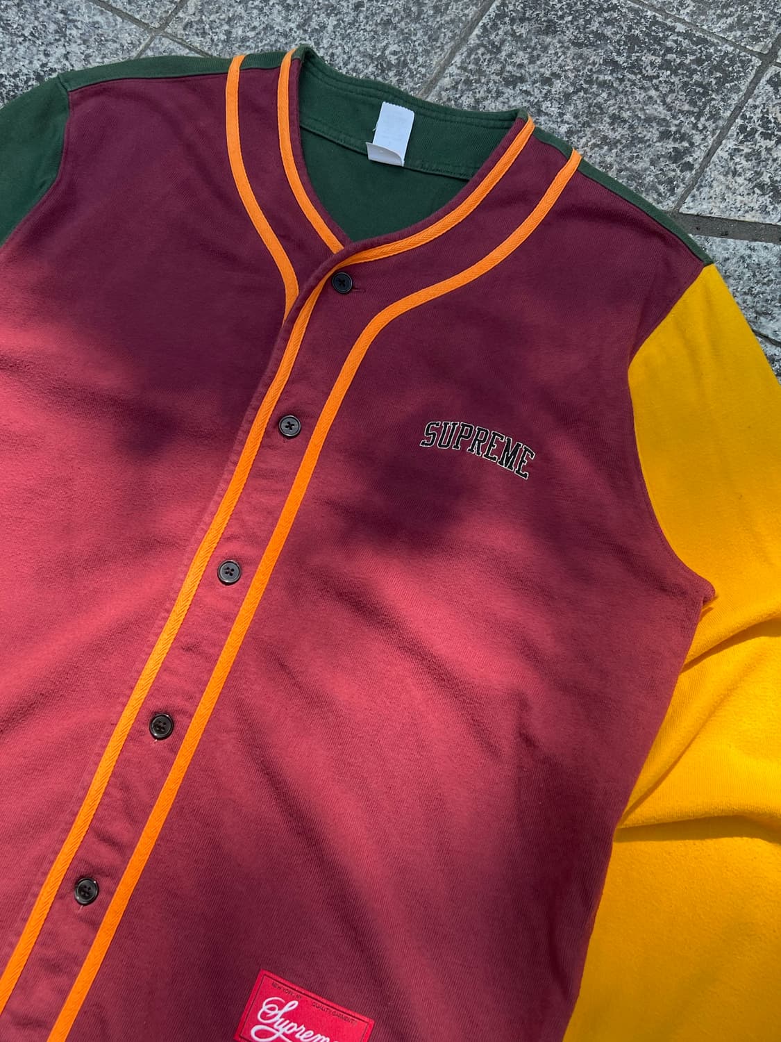 Supreme 18FW Color Blocked Baseball Shir 상품이미지3