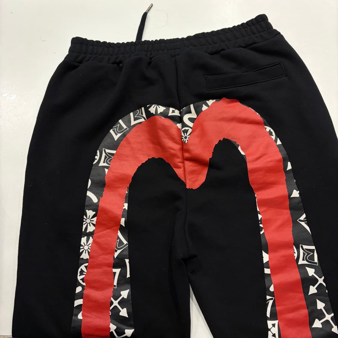 [XL] 에비수 빅로고 블랙 레드 포인트 트레이닝 바지 C390 상품이미지3