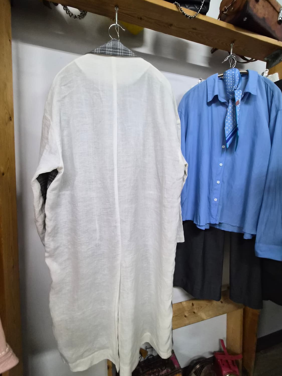 듀엘 린넨 체크 여름 트렌치코트 상품이미지8