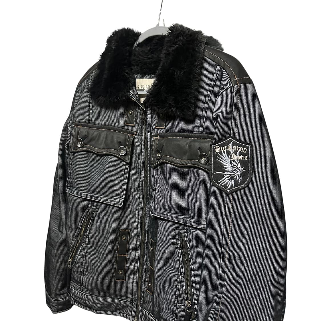 버커루 y2k 울프죠 무스탕 자켓 상품이미지1