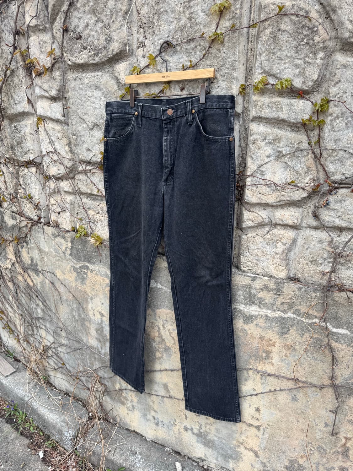 90s 랭글러 빈티지 936 블랙 카우보이컷 데님 팬츠 35 517 상품이미지3