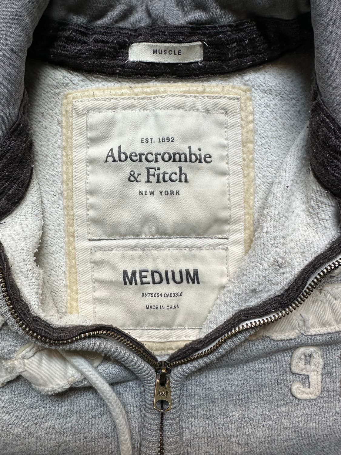 아베크롬비 후드집업 그레이 M 상품이미지3