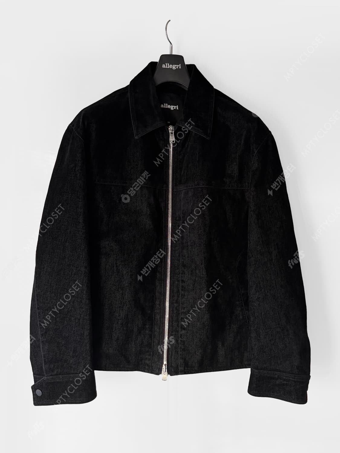 [50] 알레그리 25fw 벨루어 벨벳 데님 집업 자켓 상품이미지1