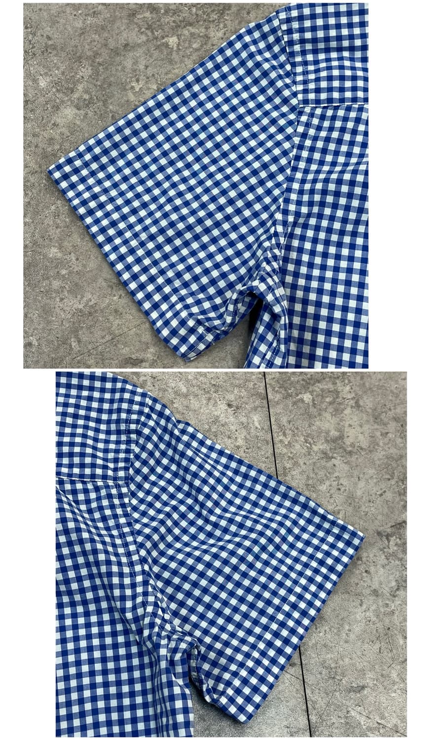 폴로 랄프로렌 깅엄 체크 반팔 셔츠 블루 XL #csz3508 상품이미지9