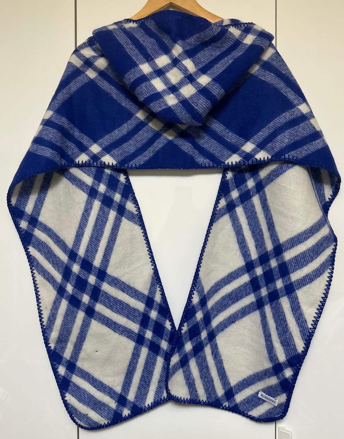 버버리 블루 체크 울후드 머플러 남여공용 상품이미지5