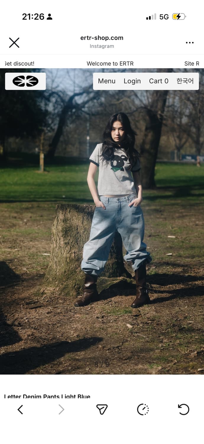 ertr 이알티알 레터 데님 라이트 블루 상품이미지4