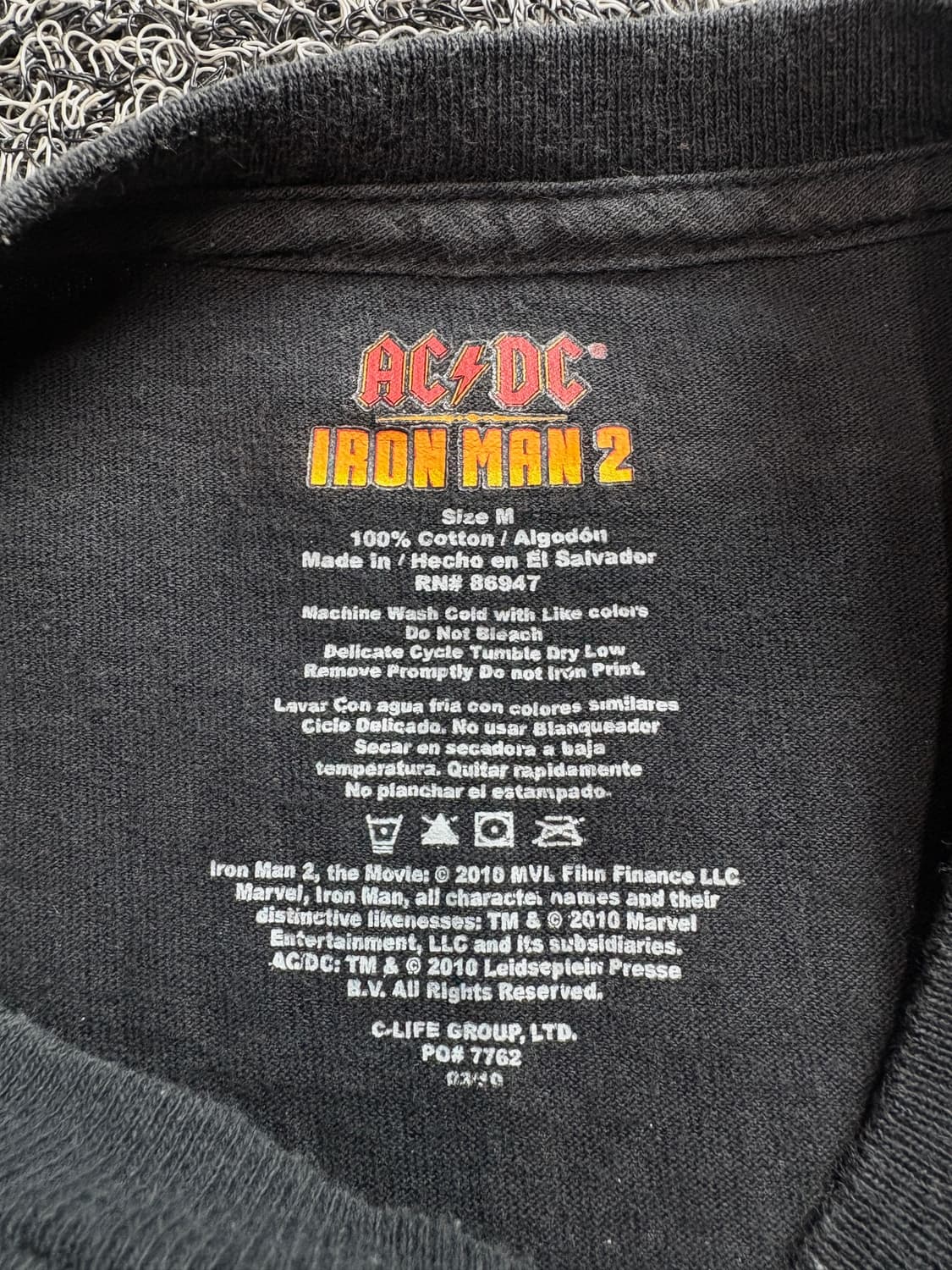 AC/DC 밴드 아이언맨 오피셜 반팔 티셔츠 4635 상품이미지3