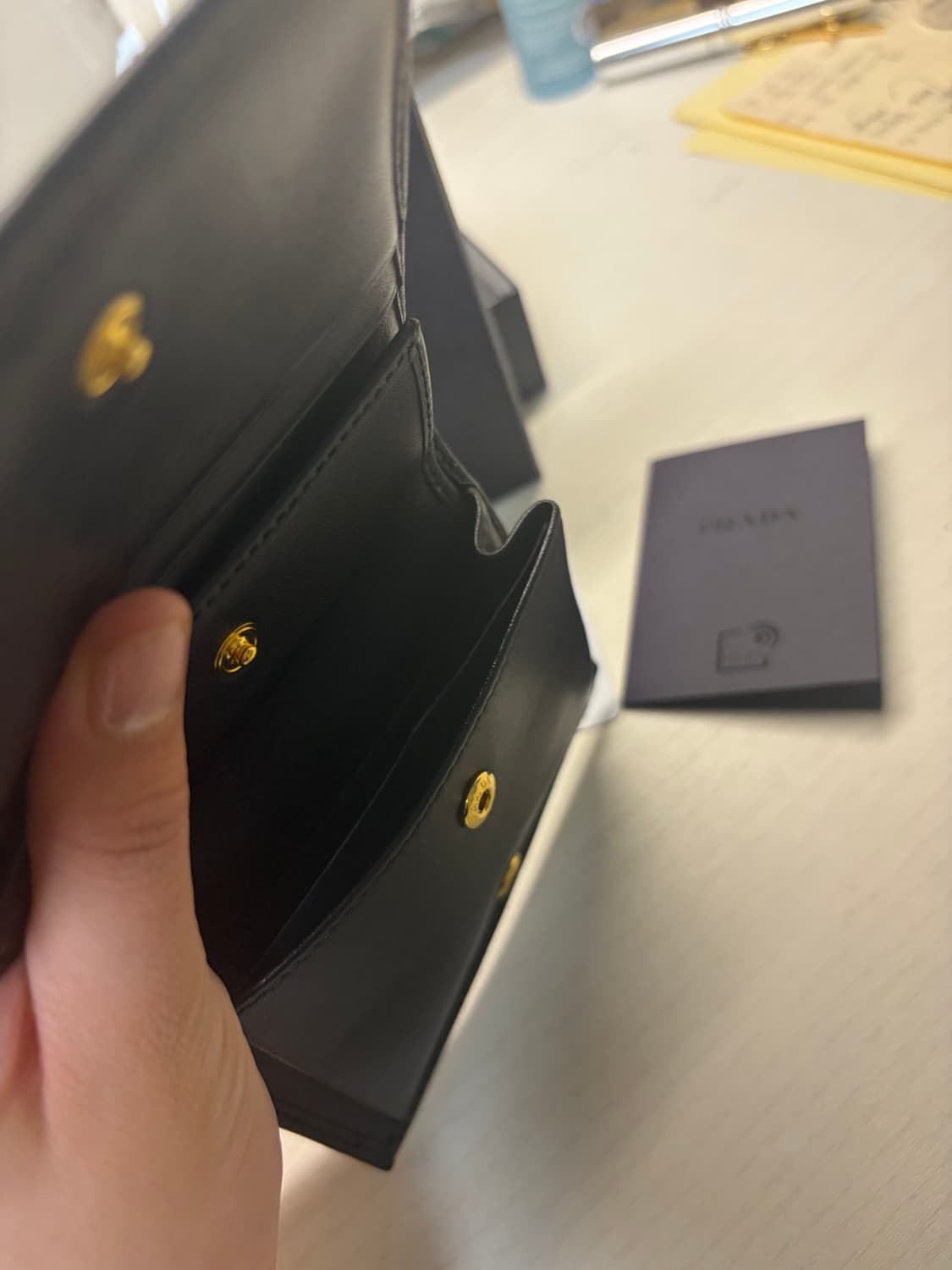 [풀구성 정품] 프라다 사피아노 반지갑 블랙 상품이미지6