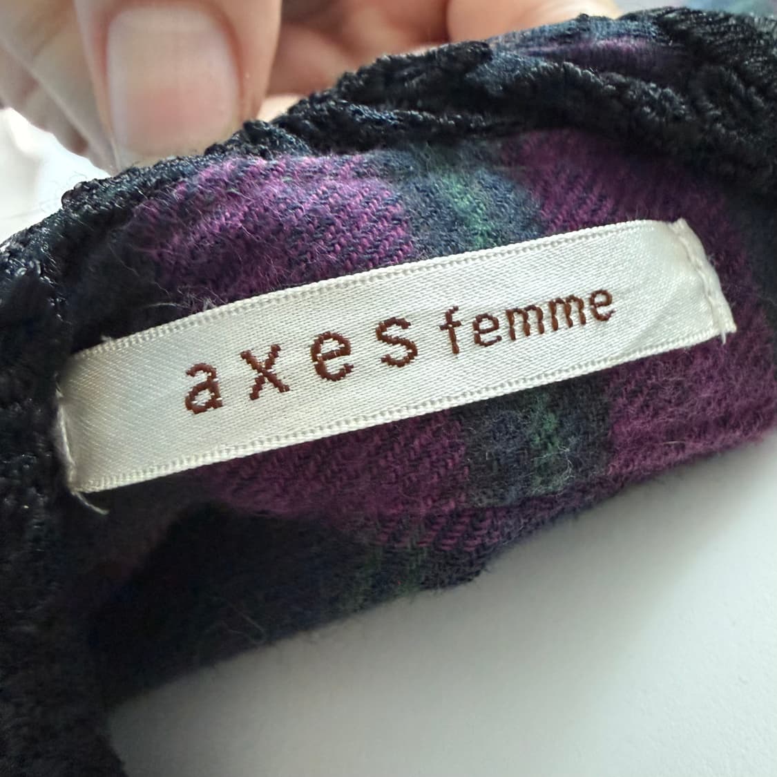axesfemme 갸루 Plum Ruffle Plaid Blouse 상품이미지7