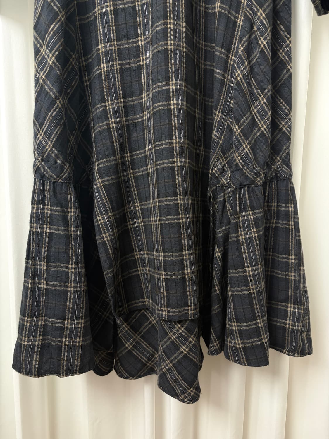 숲속의 잋기 체크 롱 원피스 상품이미지3