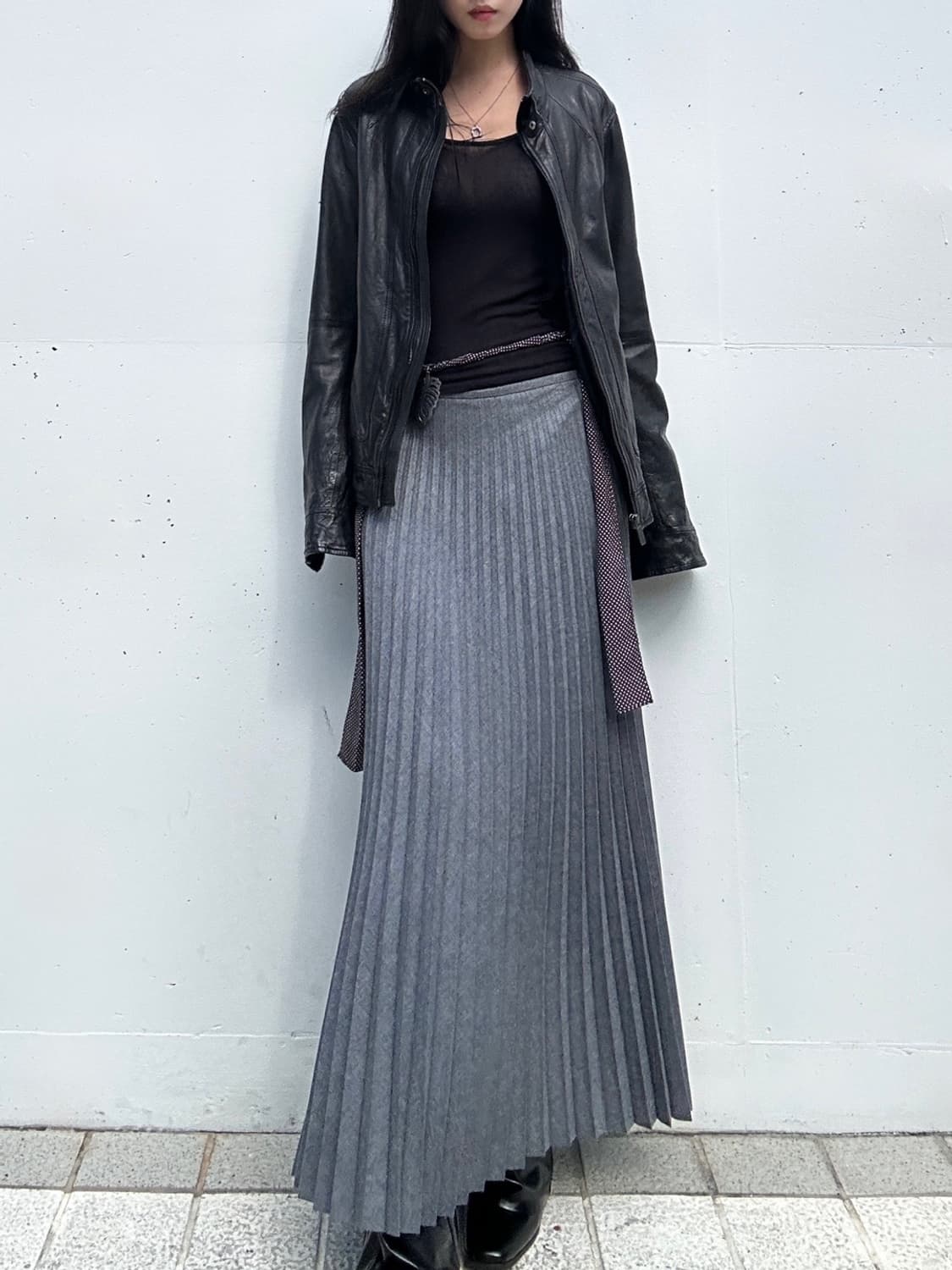 Basic loose lamb skins leather jacket /  상품이미지3