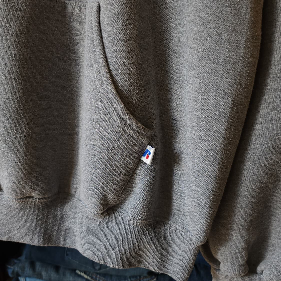 90s 러셀 후드 스웻셔츠 빈티지 레터링 그레이 상품이미지6