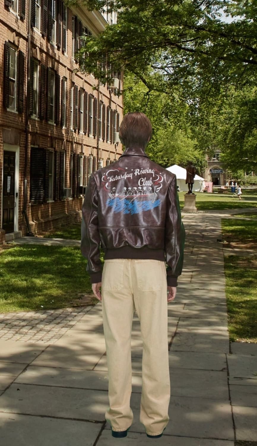 [M사이즈] STU 프린팅 가죽 레더 자켓 상품이미지3