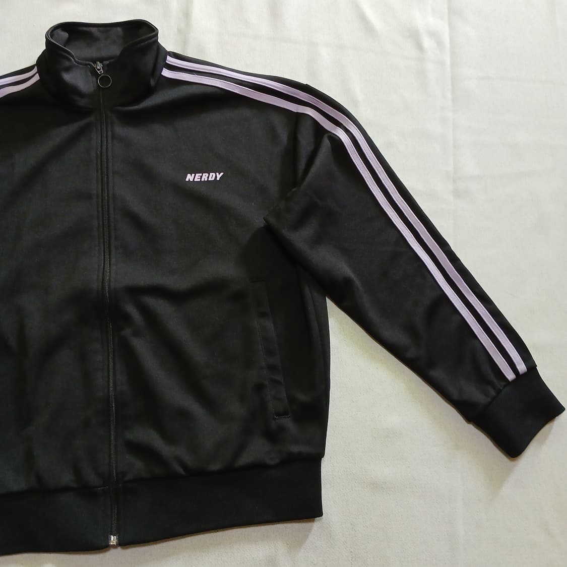 Nerdy 널디 블랙 연보라 져지 트랙탑 자켓 상품이미지6