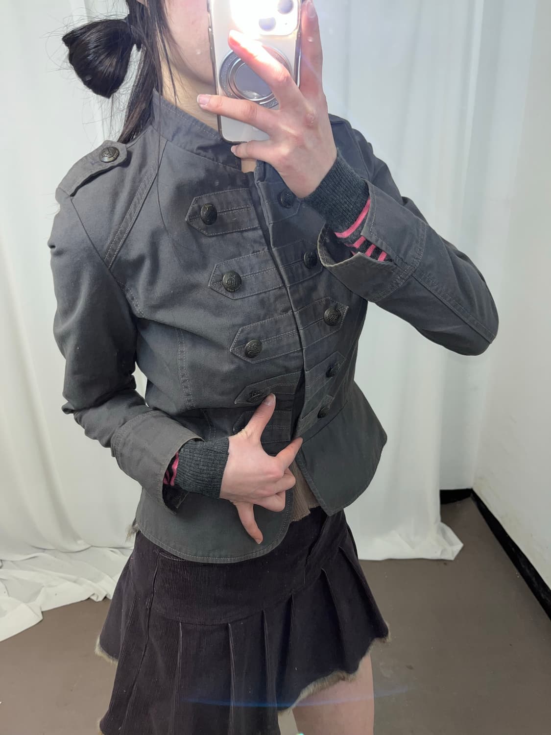 Betty boop 카키 그레이 나폴레옹 자켓 상품이미지4