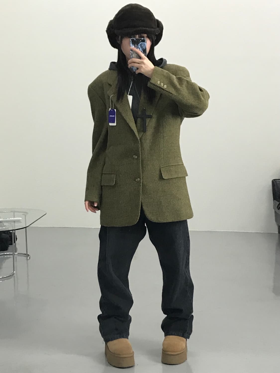 트로우 밀 스코틀랜드 트위드 울 블레이저 상품이미지1