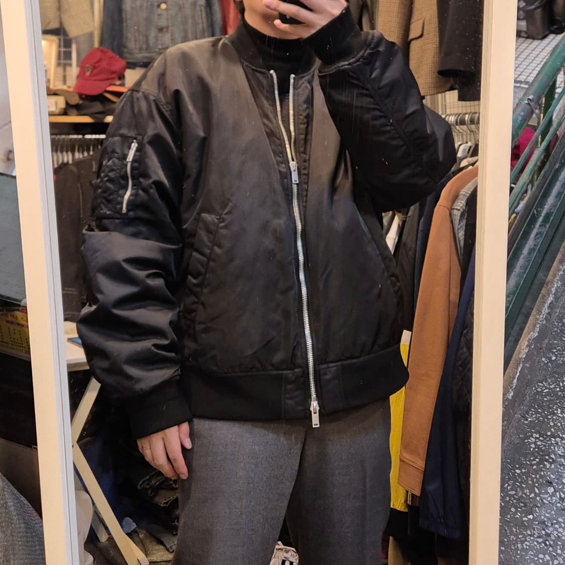 2XL(착샷잇음) 무신사 블랙 MA-1 항공점퍼  상품이미지3