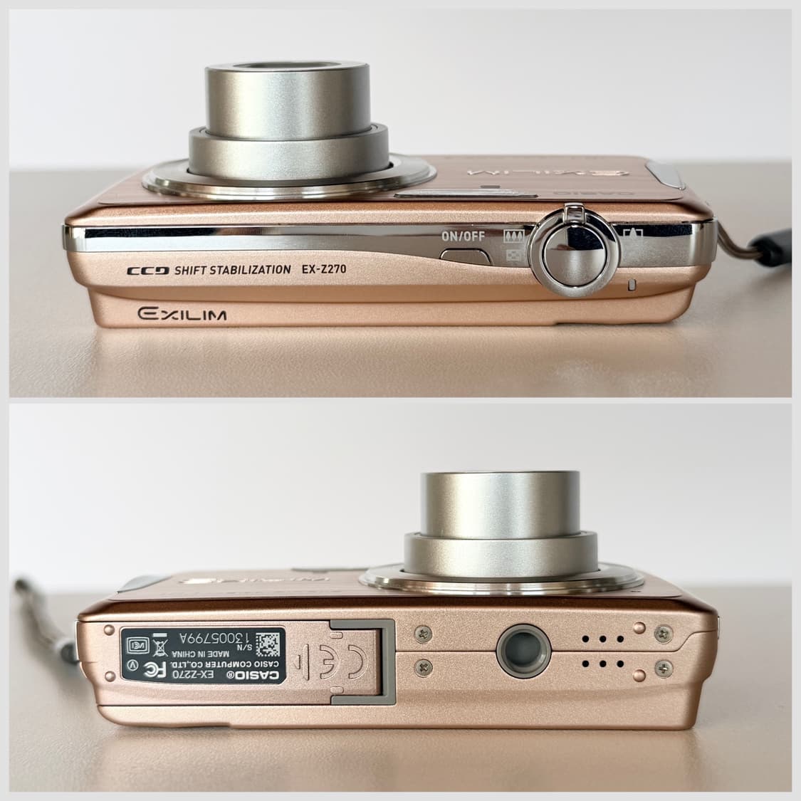 🎀미품•풀박스🎀 카시오 엑슬림 ex-z270 로즈골드 빈티지디카 상품이미지7