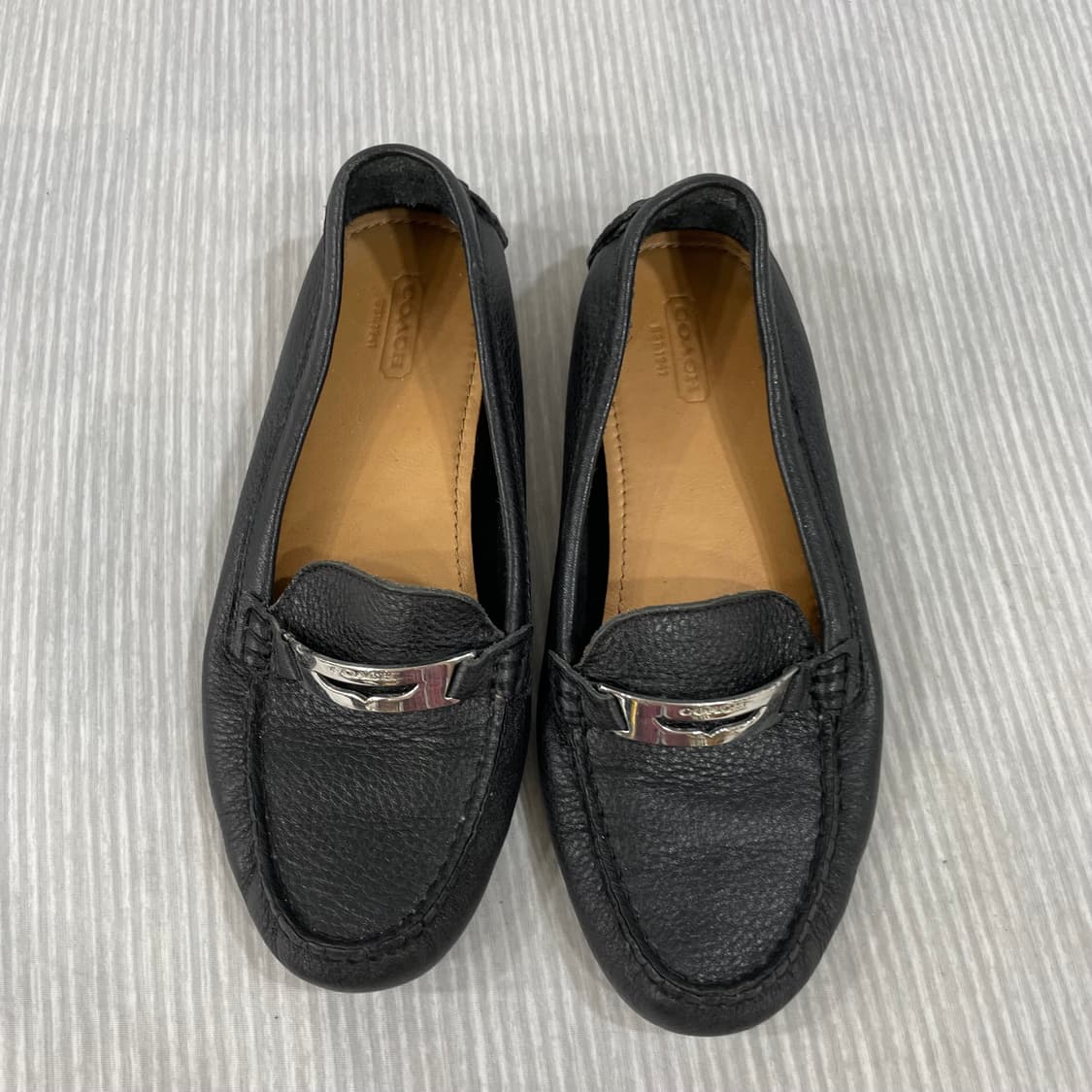 871) Coach 코치 페블 레더 드라이빙 슈즈 240mm 상품이미지2