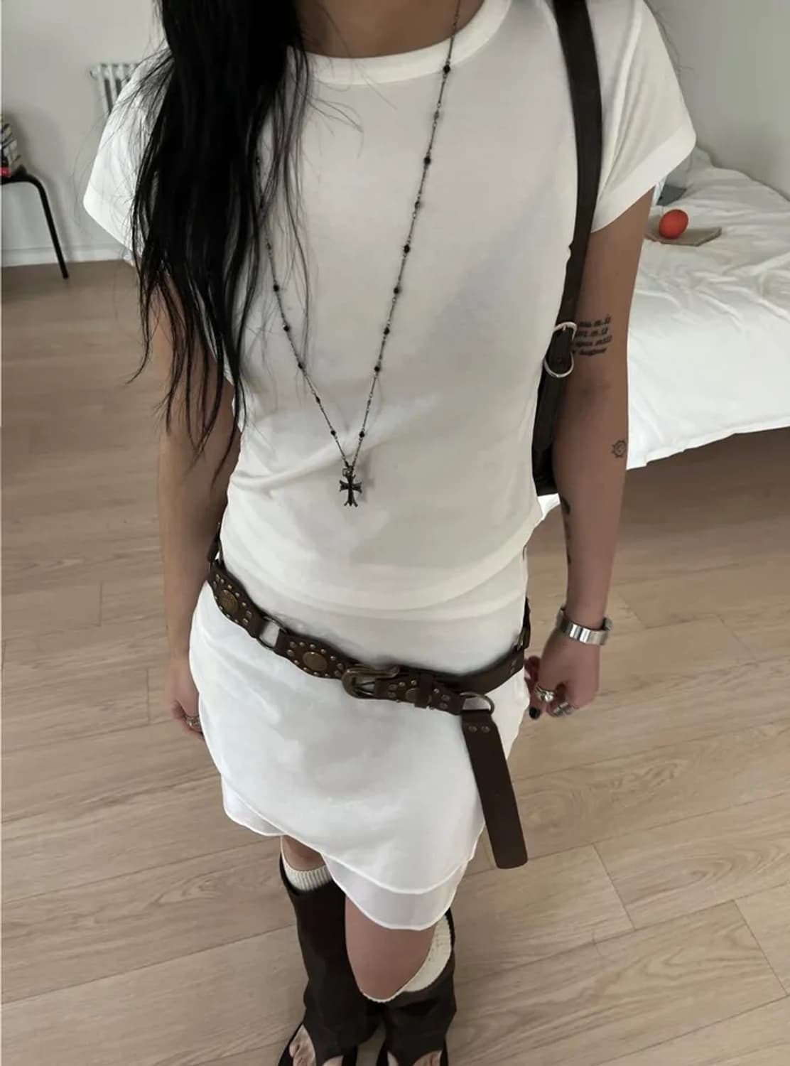 셔링 레이어 스커트 상품이미지1