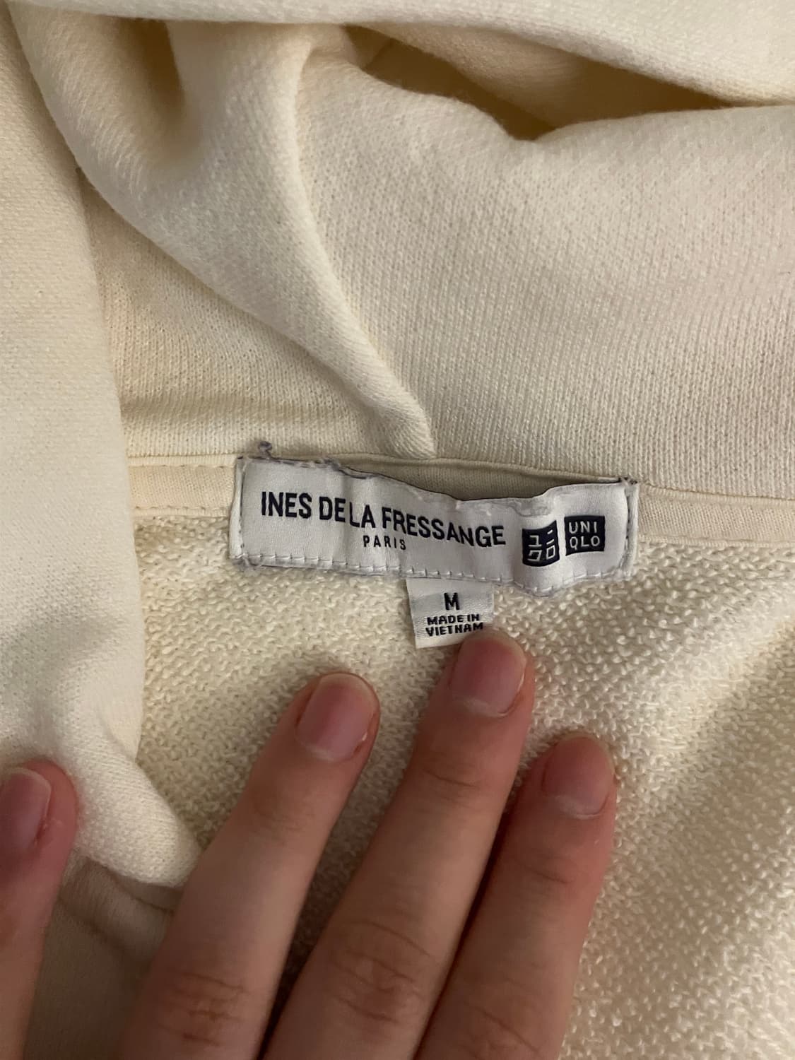 유니클로 이네스 아이보리 후드집업 M 상품이미지5