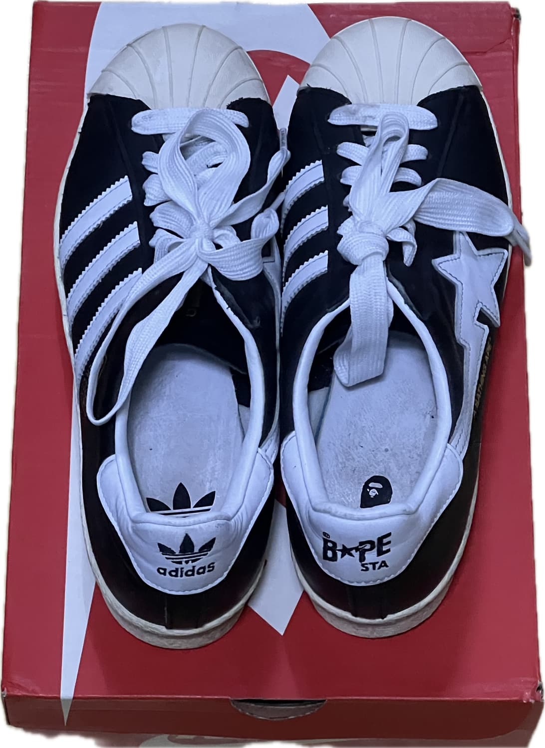 아디다스 x 베이프 슈퍼스타 80s 코어 블랙 오프 화이트 상품이미지5