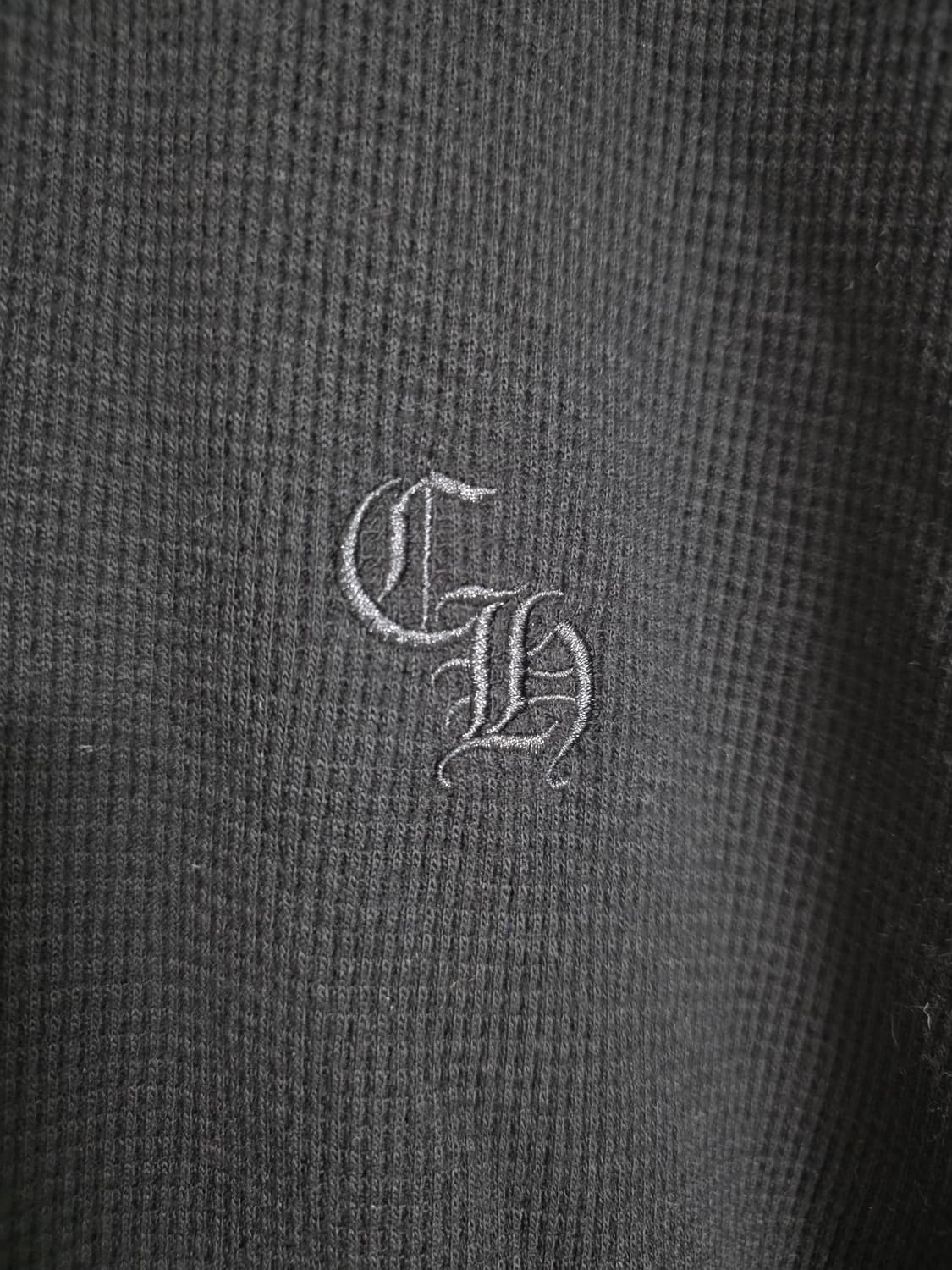 크롬하츠 CH자수 울100  와플 롱슬리브 블랙 2xl 새상품 상품이미지2