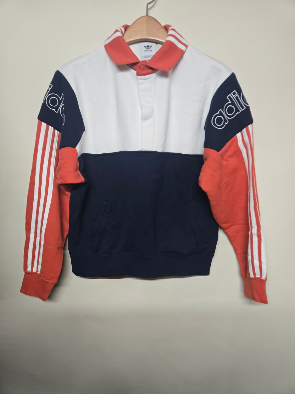 아디다스 삼선 럭비 카라티 오렌지 네이비M 상품이미지1