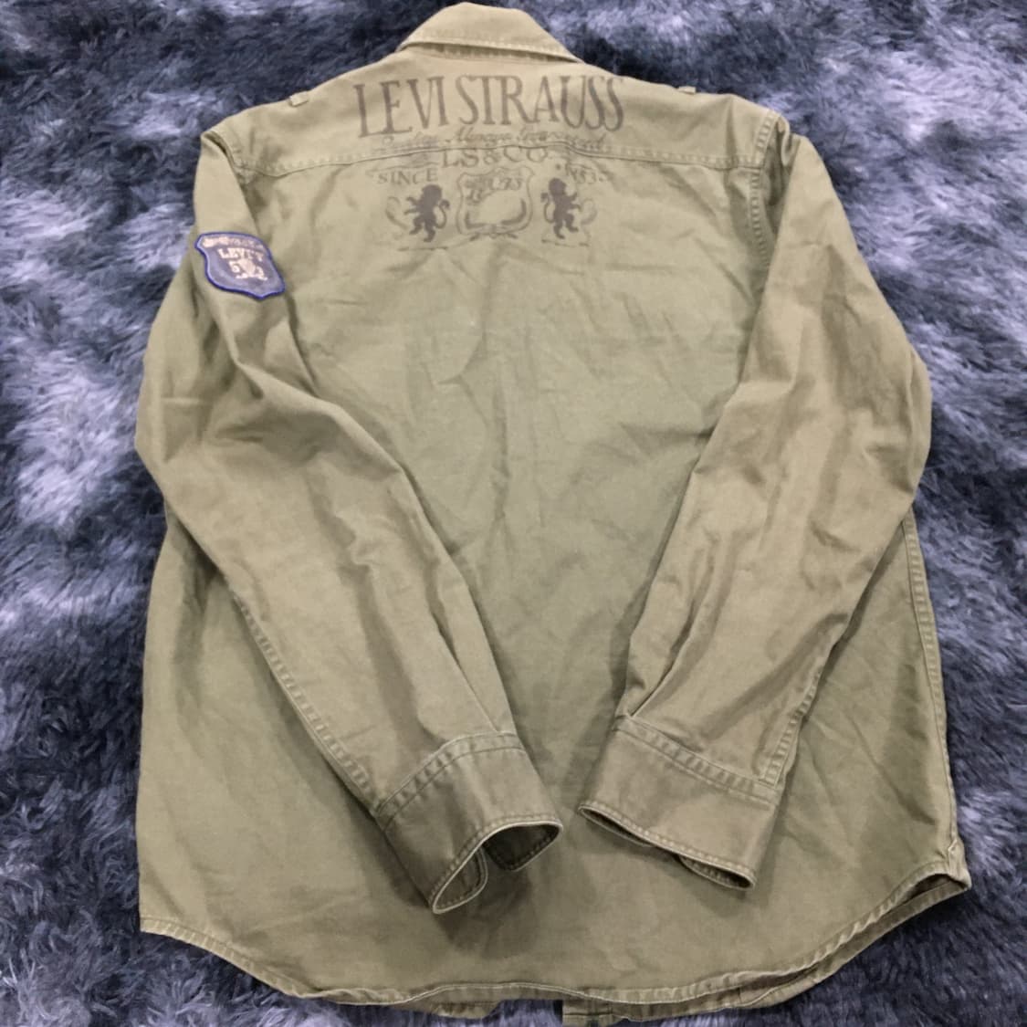 투티/0217 리바이스 오리지널 워크 트러커 셔츠 올리브 카키 빈티지 상품이미지7