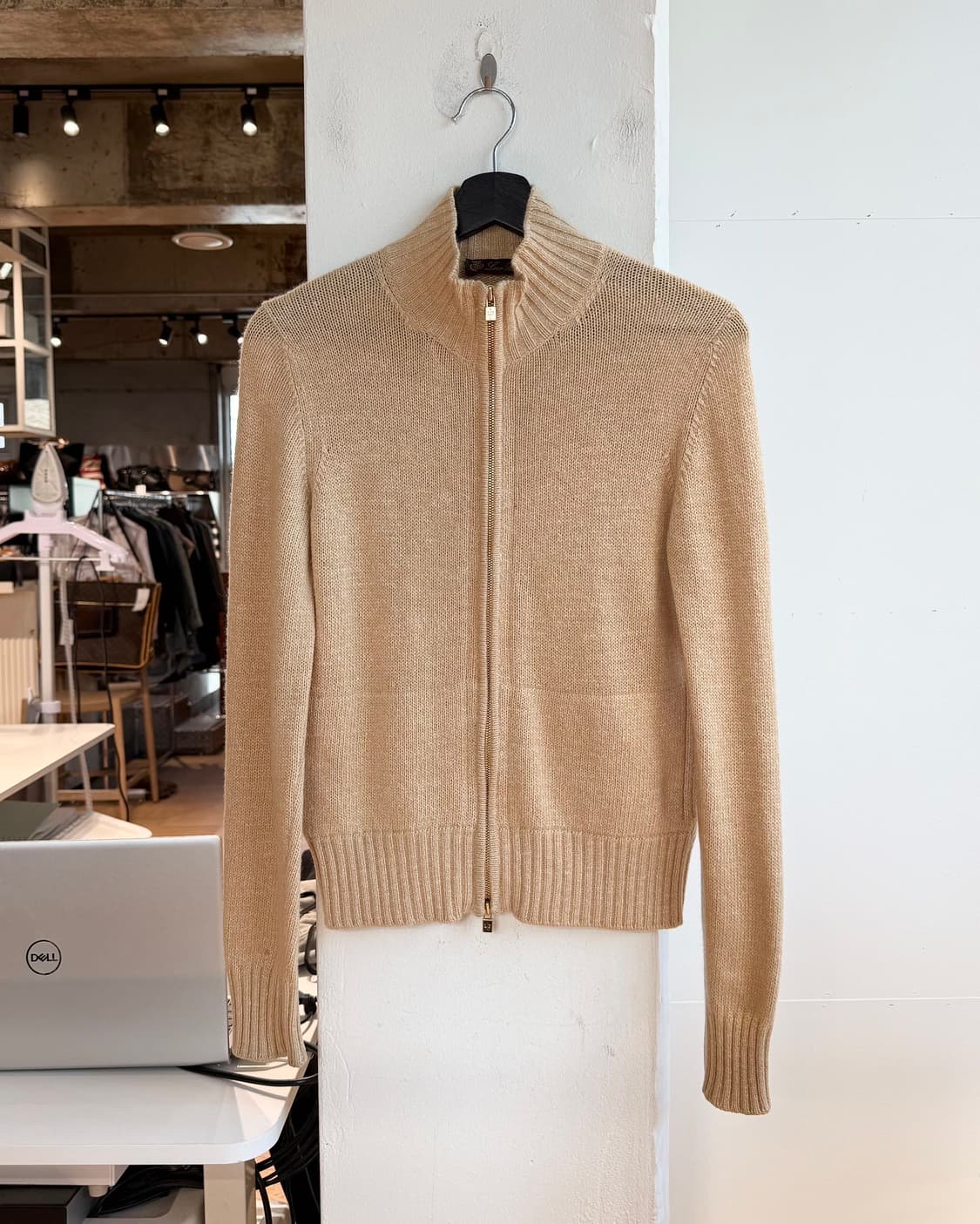 로로 피아나 베이지 캐시미어 혼방 투웨이 니트 집업  상품이미지2