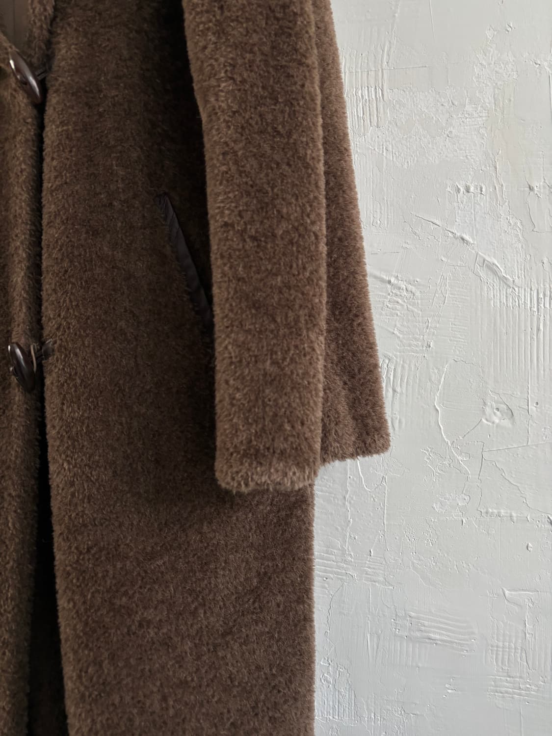 Max Mara 막스 마라 브라운 알파카 시어링 더플 롱코트 상품이미지5