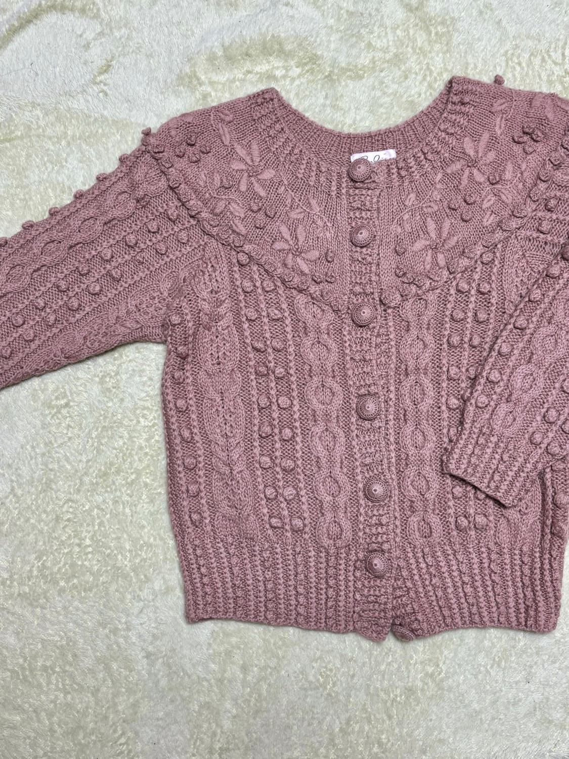 일본 빈티지 모리걸 패턴 플로럴 스커트 + 크로셰 가디건 + 뜨개모자 상품이미지2