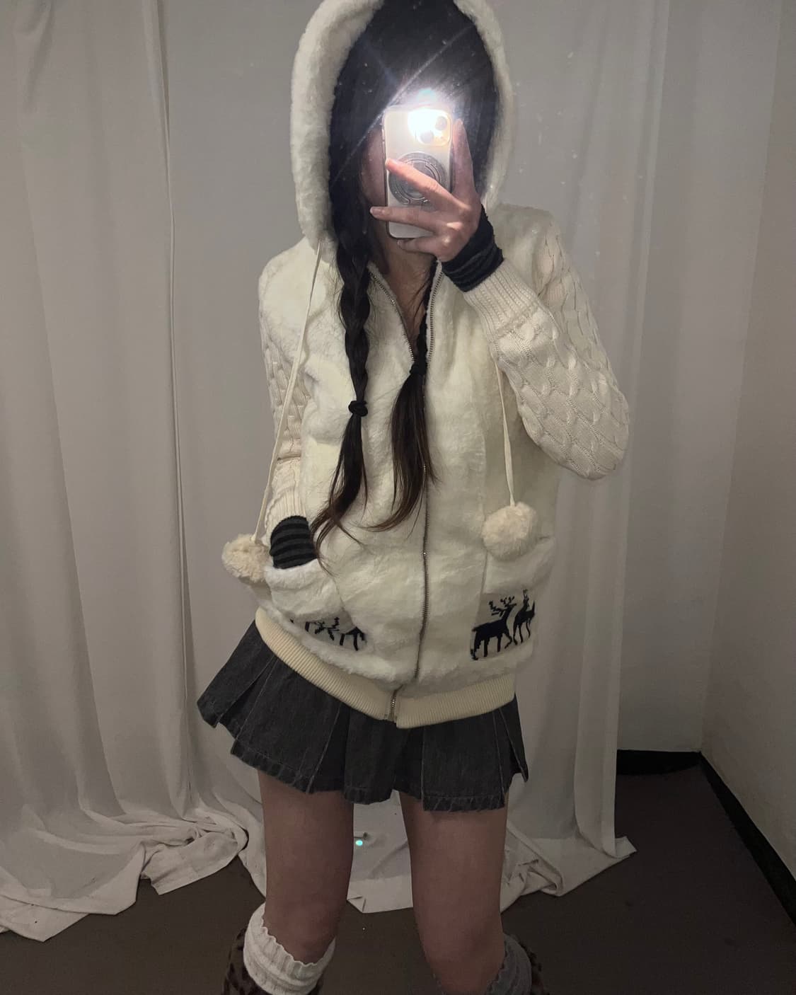 윈터 페어리 눈꽃 방울 후드집업 상품이미지6