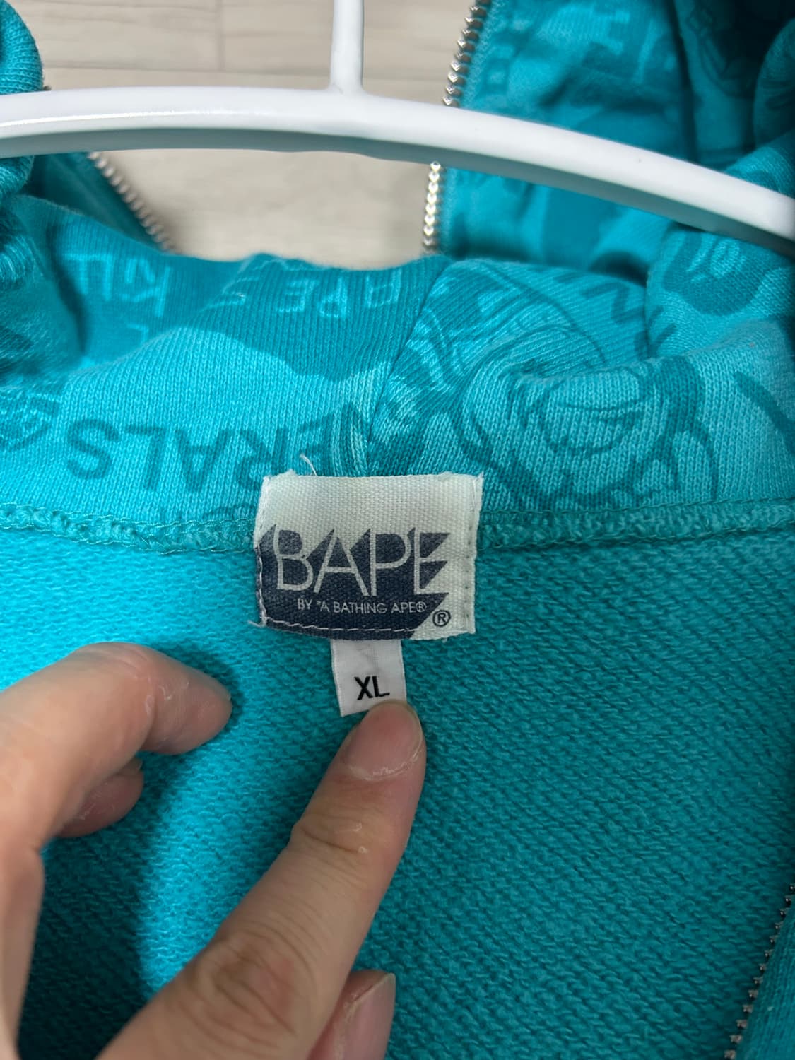 베이프 멀티로고 후드 xl 상품이미지8