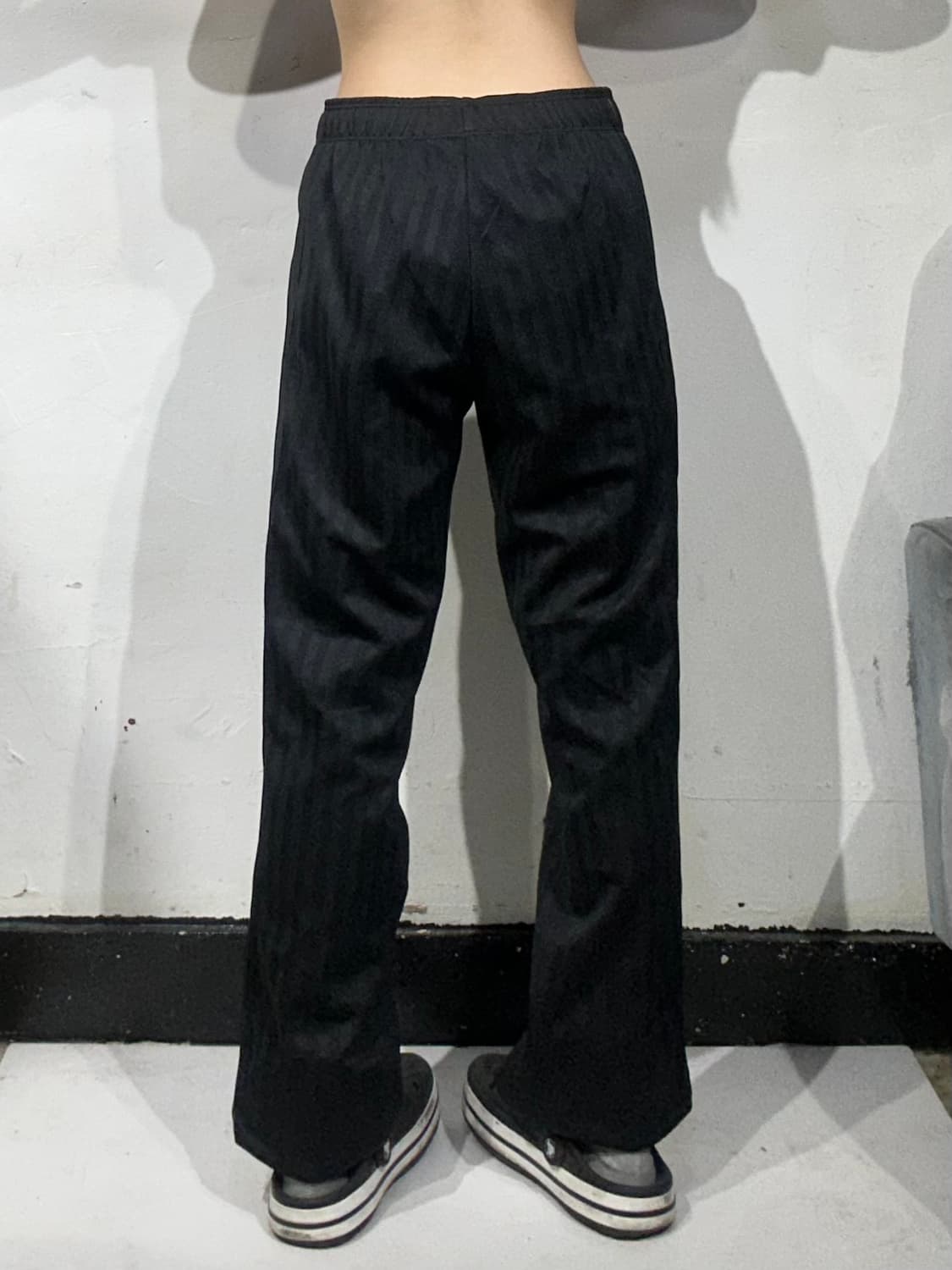 아디다스 블랙 그레이 삼선 와이드 팬츠 M 상품이미지3