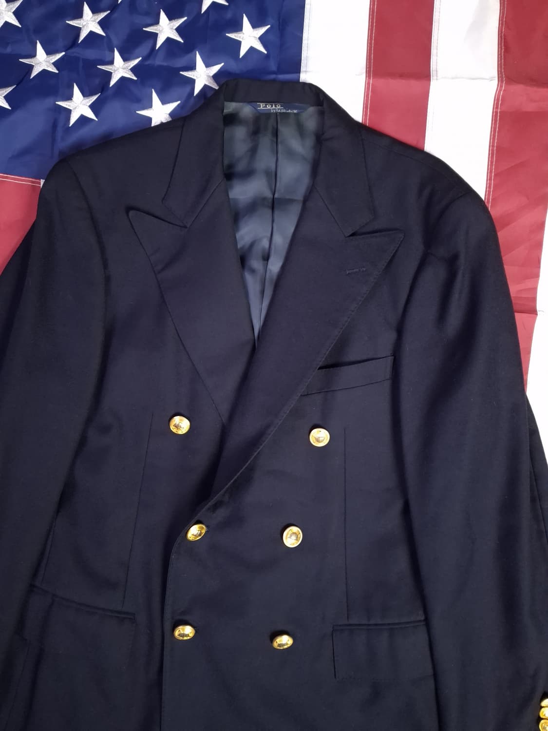 오리지날 90"s 일본판 랄프로렌폴로 금장 더블 블레이져 상품이미지2