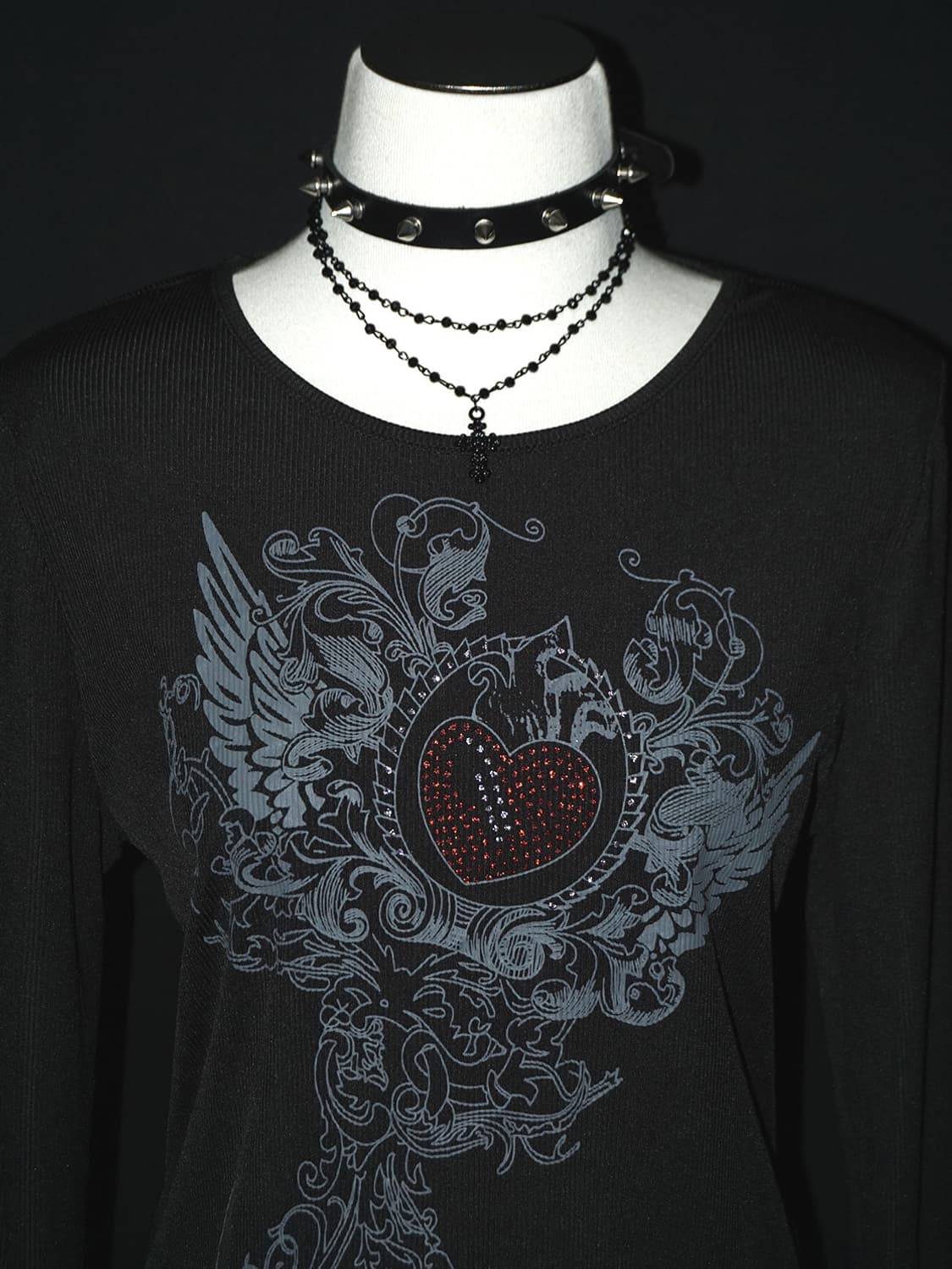 gothic rhinestone heart long sleeve  상품이미지4