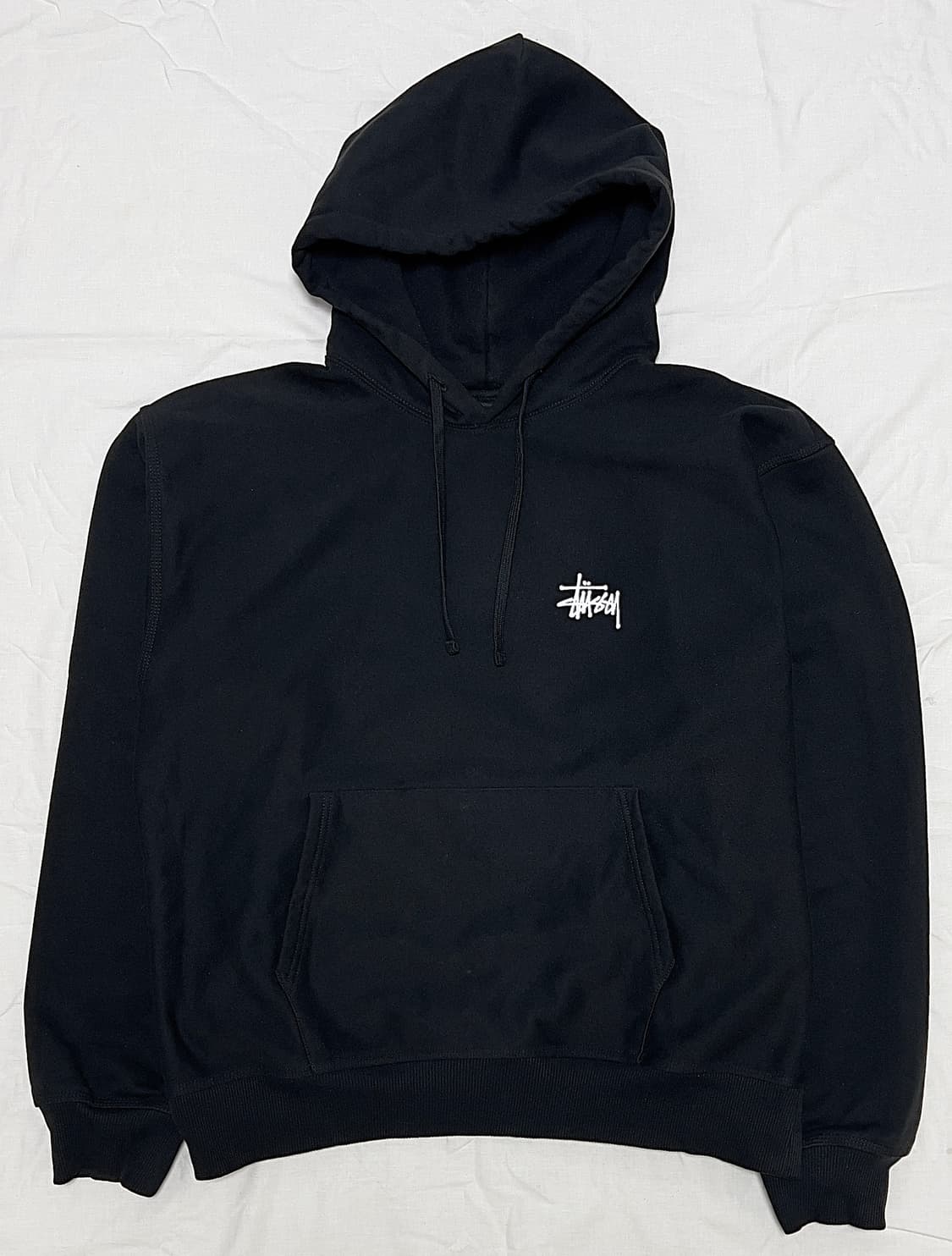 (1회착 크림 구매 우체국 택포가격) 스투시 베이직 후드 블랙  XL 상품이미지2