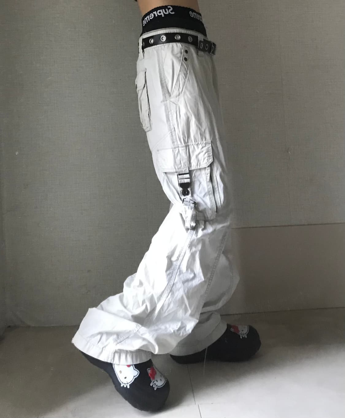 아이보리 와이드핏 카고팬츠 상품이미지3